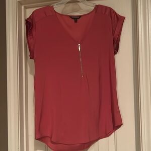 Express Zipper Blouse-Coral